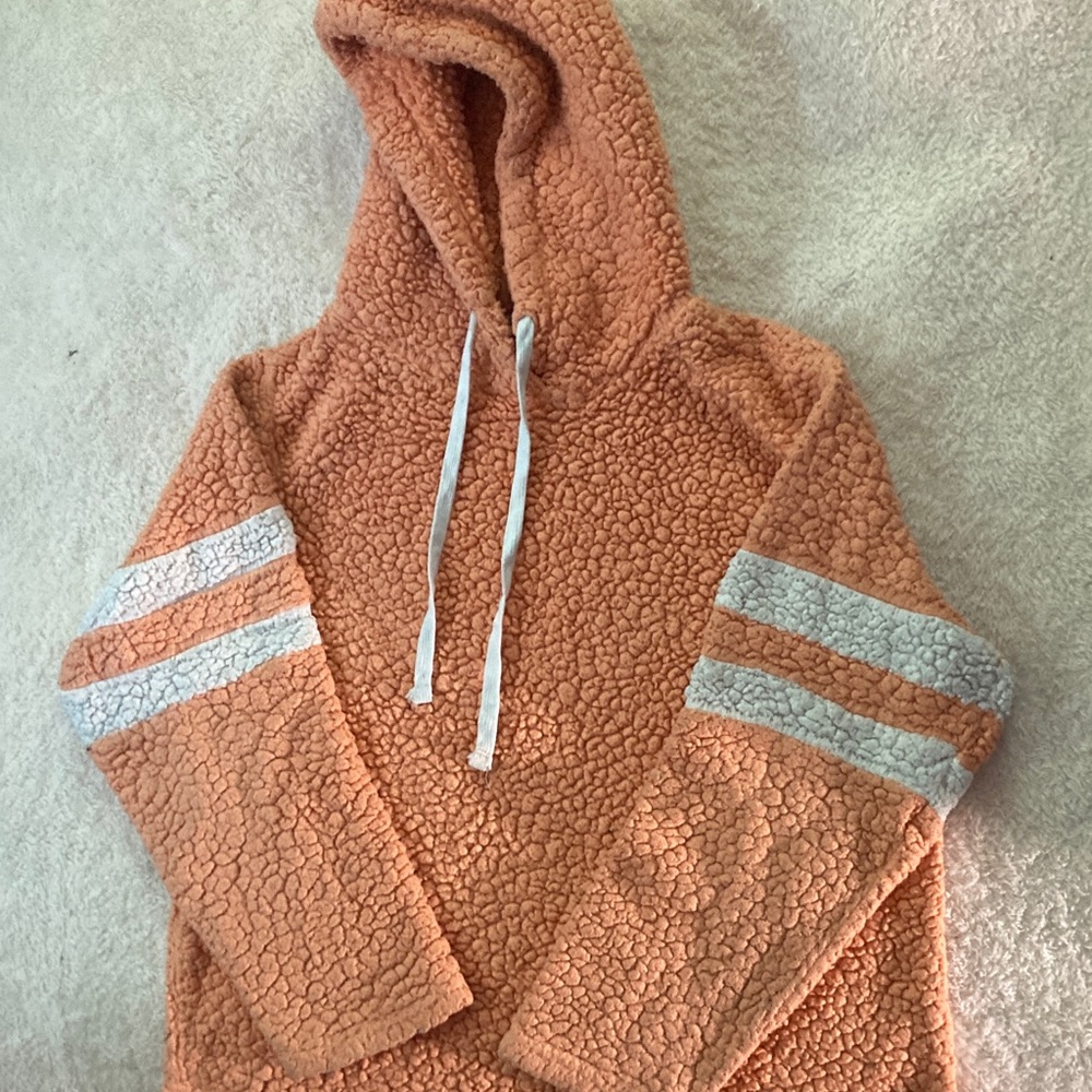 Cozy Orange Sherpa Hoodie Sweater
